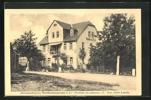 AK Brombach i. T., Gasthaus Weidmannsruhe, Inh. Carl Lauth