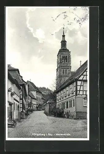 AK Königsberg, Marienstrasse mit Kirchturm