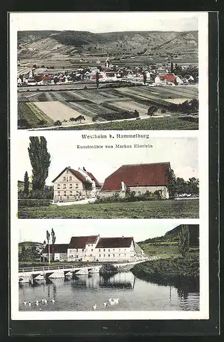 AK Westheim, Ortsansicht mit Kunstmühle von Markus Eberlein