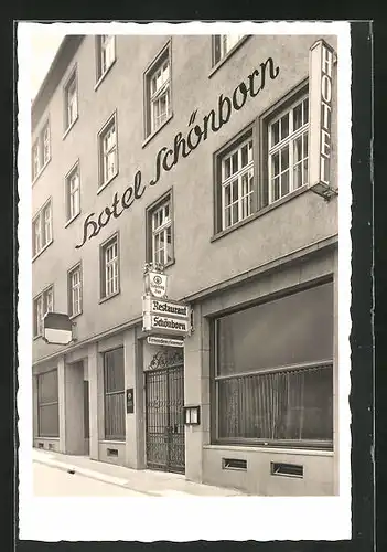 AK Würzburg, Hotel Schönborn in der Herzogenstrasse 2