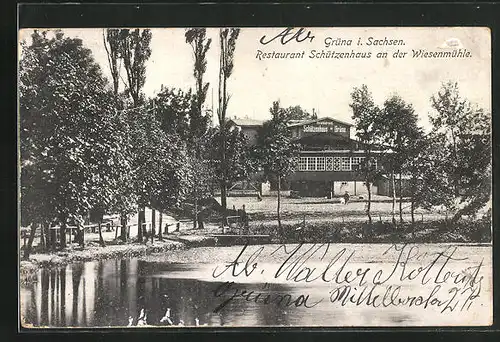 AK Grüna in Sachsen, Restaurant Schützenhaus an der Wiesenmühle