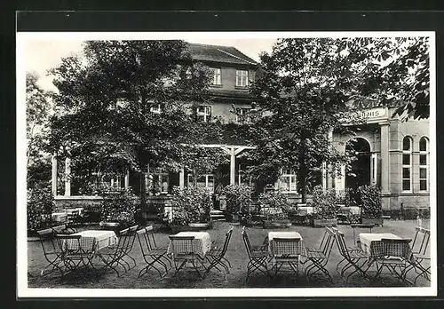 AK Colditz /Sa., Restaurant Schützenhaus, Terrasse