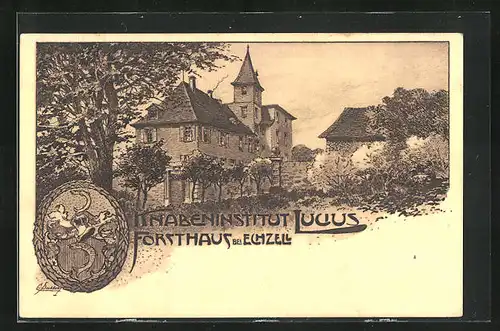 Künstler-AK Echzell, Knabeninstitut Lucius Forsthaus