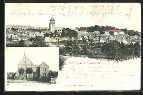 AK Usingen i. T., Kath. Kirche und Totalansicht