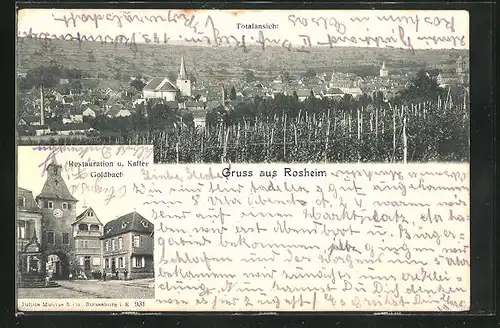 AK Rosheim, Restaurant und Cafe Goldbach, Totalansicht