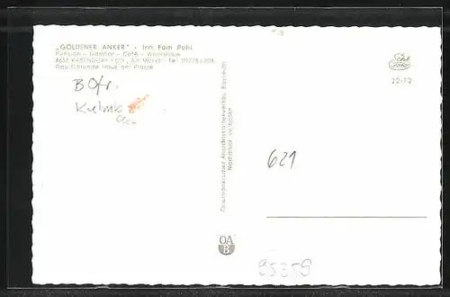AK Kasendorf, Gasthof Goldener Anker, Innen- und Aussenansichten