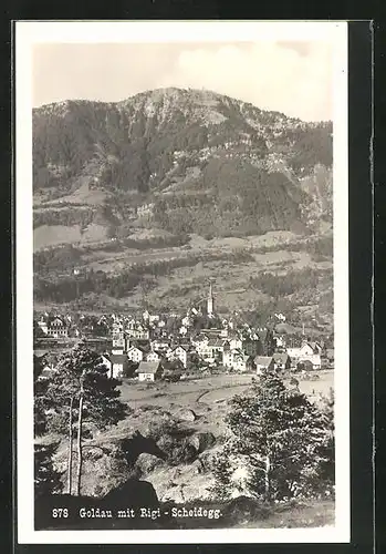 AK Goldau, Ortsansicht mit Rifi - Scheidegg