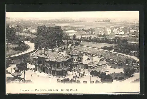 AK Brüssel / Bruxelles, Laeken, Panorama pris de la Tour Japonaise