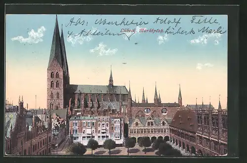 AK Lübeck, Marktplatz und Kirche