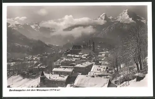 AK Berchtesgaden, Ortsansicht mit Watzmann