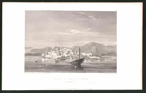 Stahlstich Jaffa, The Antient Joppa, Stahlstich von E. Finden um 1835