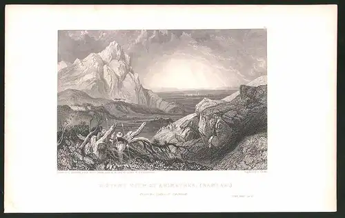 Stahlstich Arimathea, Distant View, Stahlstich von E. Finden um 1835