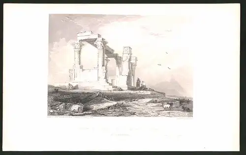 Stahlstich Ethiopia, Ruined Temple of Isis, Stahlstich von E. Finden um 1835