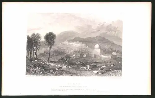 Stahlstich Ramah, Rachels Tomb, Stahlstich von W. Finden um 1835