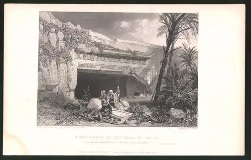 Stahlstich Jerusalem, Sepulchres of the Sons of David, Stahlstich von W. Finden um 1835