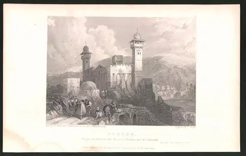 Stahlstich Hebron, Mosque over the Graves of Abraham, Stahlstich von W. Finden um 1835