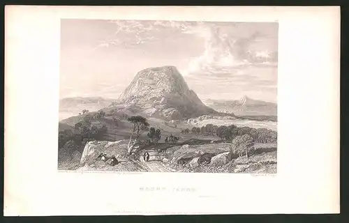 Stahlstich Mount Tabor, Stahlstich von W. Finden um 1835