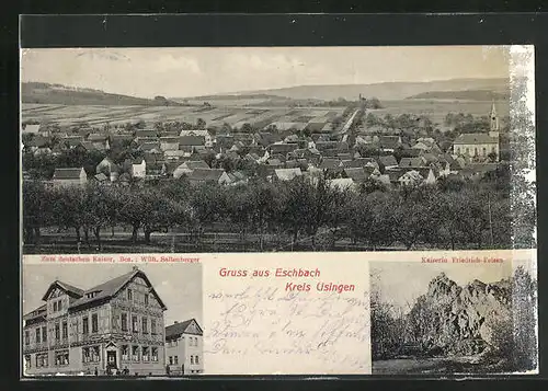 AK Eschbach /Krs. Usingen, Gasthaus zum deutschen Kaiser, Ortsansicht aus der Vogelschau