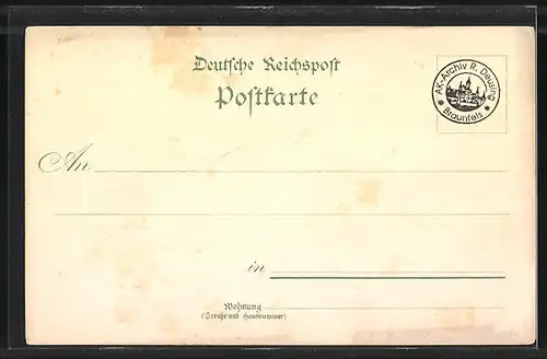 Lithographie Usingen i. T., Bahnhof, Lehrer Seminar, Landrathsamt, Postamt