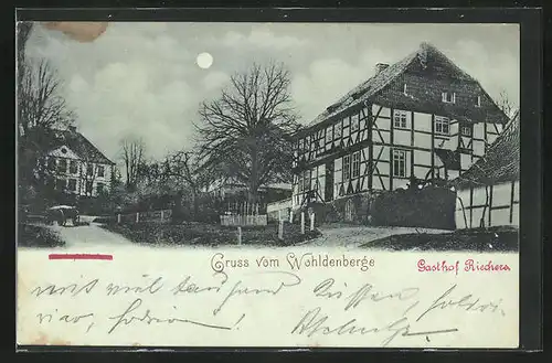 Mondschein-AK Holle, Gasthof Riechers auf dem Wohldenberge