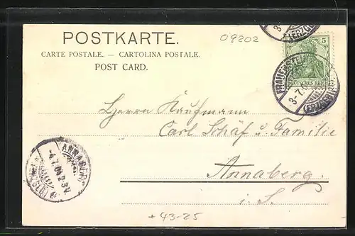 AK Frauenstein i. Erzgeb., 50 jähr. Jubelfeier des Männergesang-Vereins Liedertafel 1904, Teilansicht