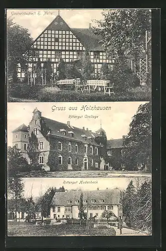 AK Holzhausen, Rittergut Crollage, Gasthaus H. Nolte, Rittergut Hudenbeck