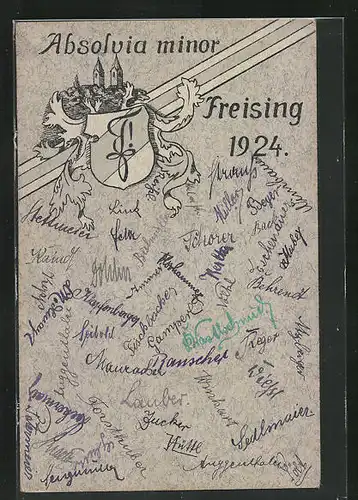 AK Freising, Absolvia minor 1924, Unterschriften der Absolventen