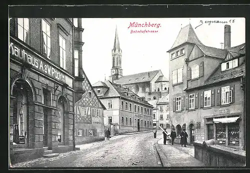 AK Münchberg, Kaufhaus an der Bahnhofstrasse