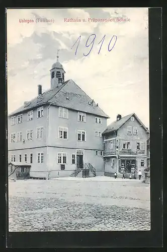 AK Usingen / Taunus, Rathaus und Präparanden Schule