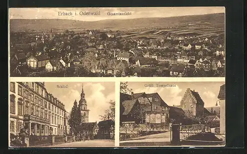 AK Erbach i. O., Schloss, Gräfl. Tempelhaus, Gesamtansicht