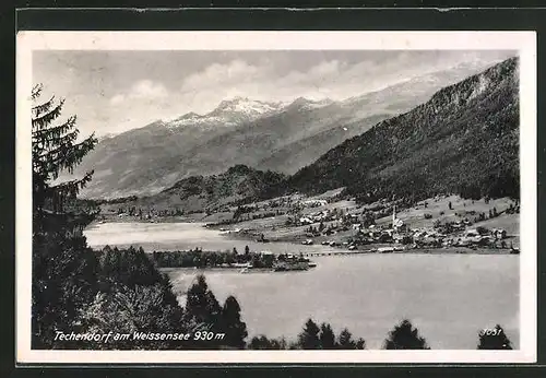 AK Techendorf, Weissen See mit Ort