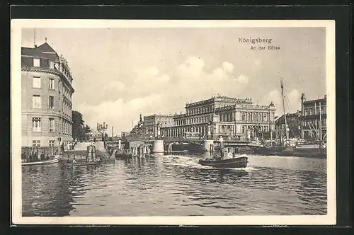 AK Königsberg, Dampfer passiert die Börse