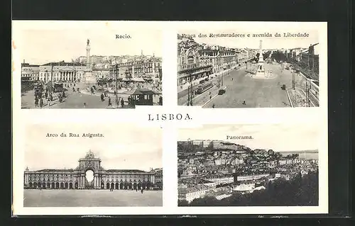 AK Lisboa, Rocio, Arco da Rua Augusta, Praca dos Restauradores