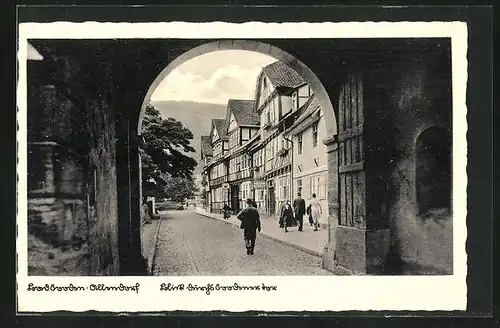 AK Bad Sooden-Allendorf, Hotel Hessischer Hof durch Tor