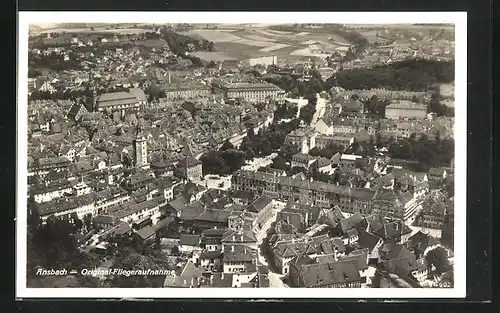 AK Ansbach, Teilansicht vom Flugzeug aus