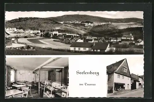 AK Seelenberg i. T., Café Trautmann, Ortsansicht
