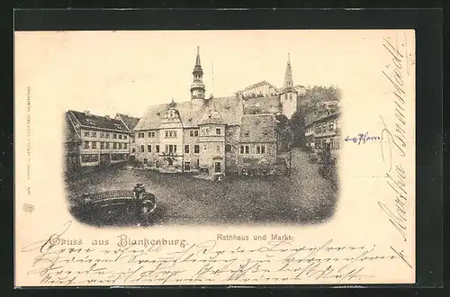 AK Blankenburg, Rathaus und Markt