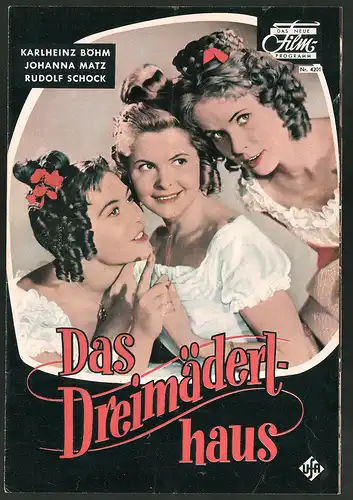 Filmprogramm DNF Nr. 4201, Das Dreimäderlhaus, Karlheinz Böhm, Johanna Matz, Regie: Ernst Marischka