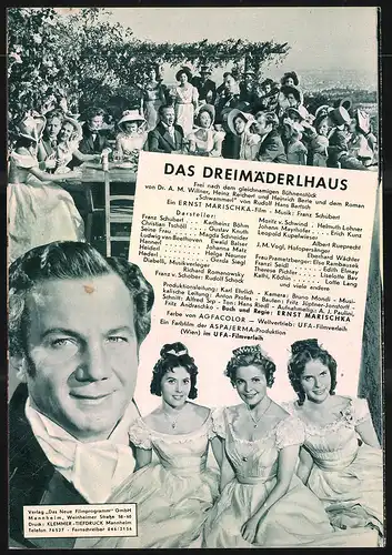 Filmprogramm DNF Nr. 4201, Das Dreimäderlhaus, Karlheinz Böhm, Johanna Matz, Regie: Ernst Marischka