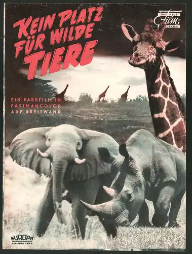 Filmprogramm DNF, Kein Platz für wilde Tiere, Dr. Bernhard Grzimek, Michael Grzimek, Dokumentarfilm