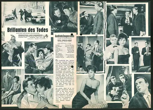 Filmprogramm IFB Nr. 6544, Brillanten des Todes, Yvonne Monlaur, Harry H. Corbett, Regie: Charles Jarrot