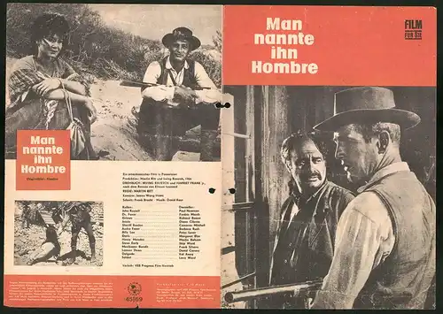 Filmprogramm Film für Sie Nr. 45 /69, Man nannte ihn Hombre, Paul Newman, Fredric March, Regie: Martin Ritt