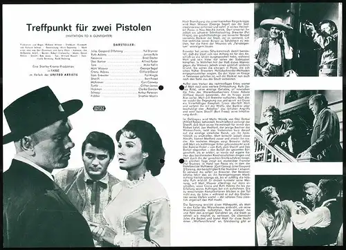 Filmprogramm IFB Nr. 7006, Treffpunkt für zwei Pistolen, Yul Brynner, Janice Rule, Brad Dexter, Regie: Richard Wilson