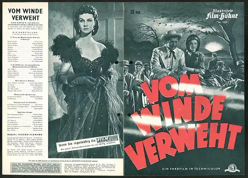 Filmprogramm IFB Nr. 1837, Vom Winde verweht, Fred Crana, George Reeves, Regie: Victor Fleming