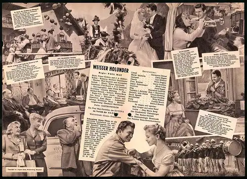 Filmprogramm DNF, Weisser Holunder, Germaine Damar, Carla Hagen, Carl Möhner, Regie: Paul May