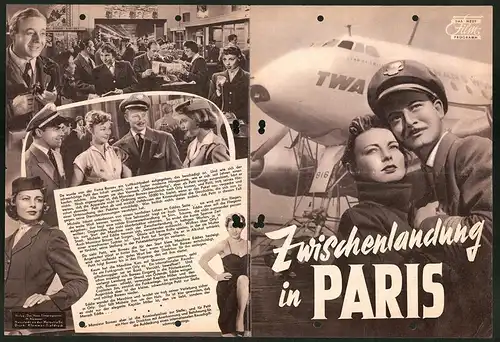 Filmprogramm DNF, Zwischenlandung in Paris, Dany Robin, Dieter Borsche, Regie: Jean Dréville