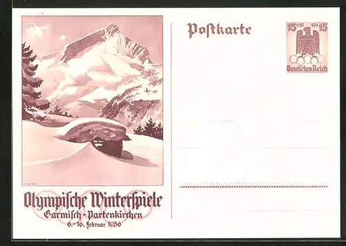 AK Garmisch-Partenkirchen, Olympische Winterspiele 1936, Verschneite Hütte