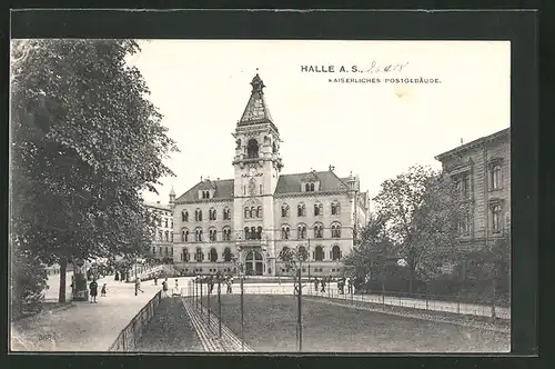 AK Halle a. S., Kaiserl. Postgebäude