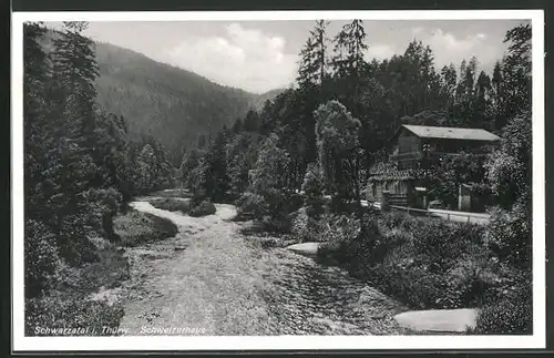 AK Schwarzburg, Schwarzatal, Gasthof Schweizerhaus