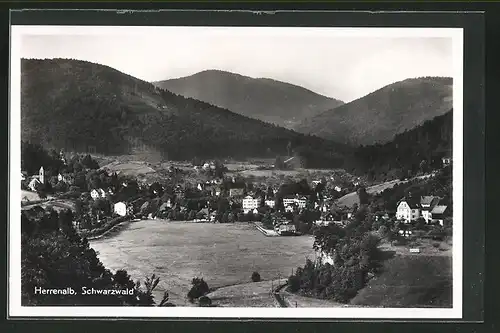 AK Herrenalb, Ortsansicht aus der Vogelschau